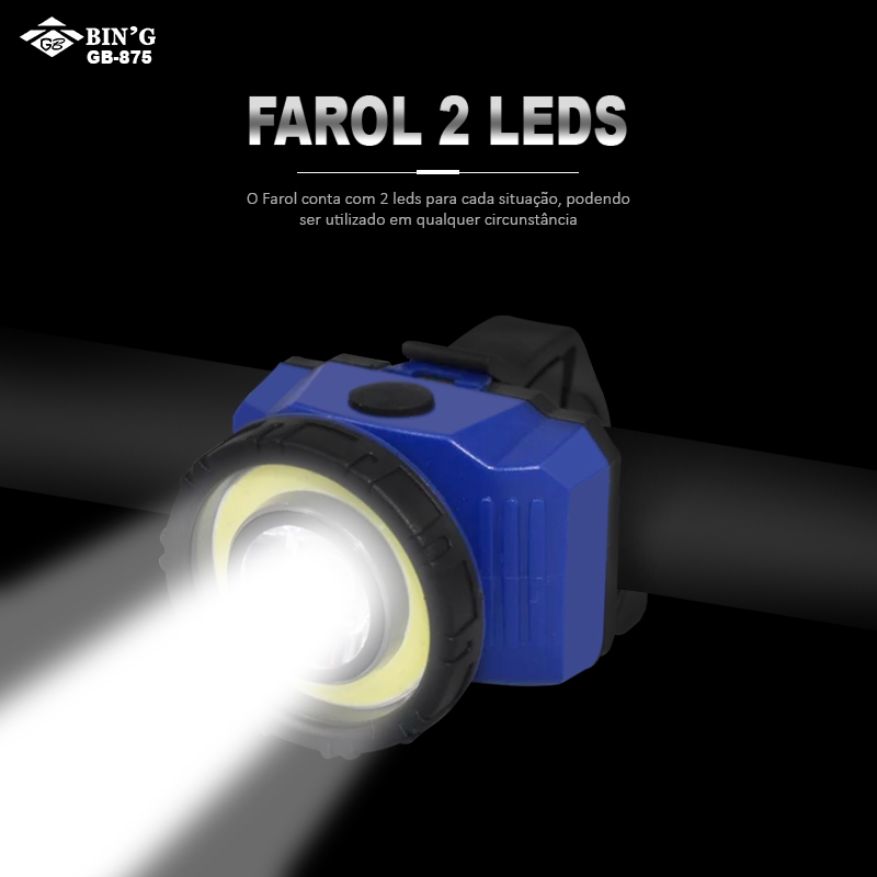 Lanterna para bicicleta LED COB+3W